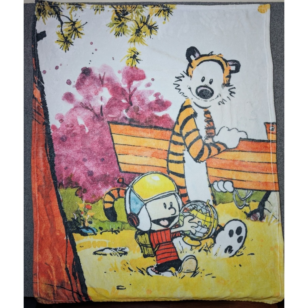 Calvin & Hobbes 50"x30" Throw Blanket Super Soft Adventure Walk Comic Strip READ